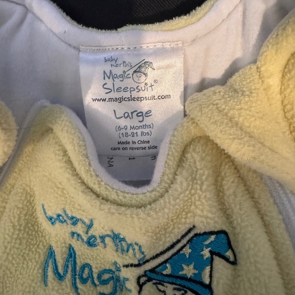 Baby Merlin’s Magic Sleep Suit Yellow Large 6-9 Mos 18-21 Lbs Transition Swaddle - Picture 6 of 8